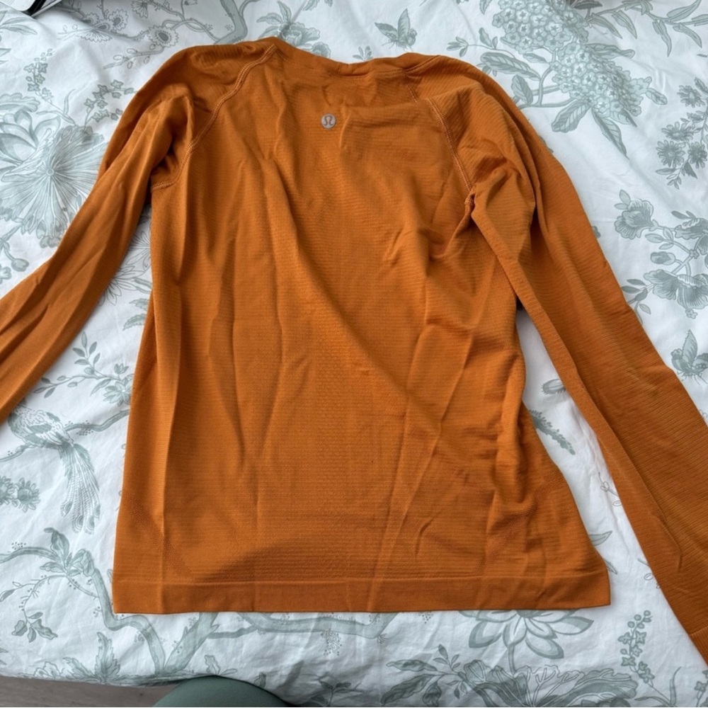Orange Long Sleeve swiftly lululemon size 4